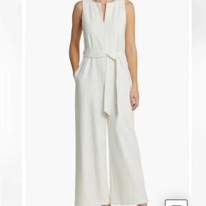 Nordstrom Tie Waist Wide Leg Sleeveless Jumpsuit - Small
